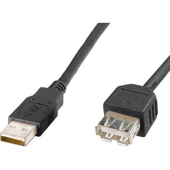 Digitus AK-300200-018-S USB prodlužovací A-A, 2xstíněný 1,8m, černý