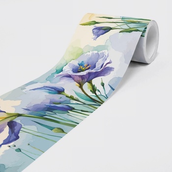 DIMEX SBD-15-003 Vliesová samolepicí bordura Akvarelové květy, rozměry 15 cm x 5 m