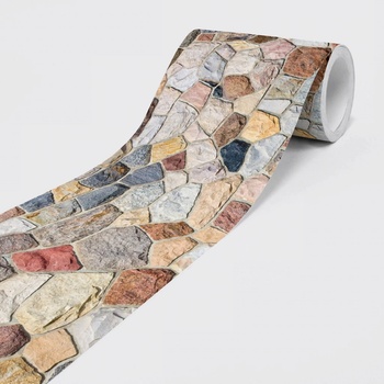 DIMEX SBD-15-016 Vliesová samolepicí bordura Kamenná mozaika, rozměry 15 cm x 5 m