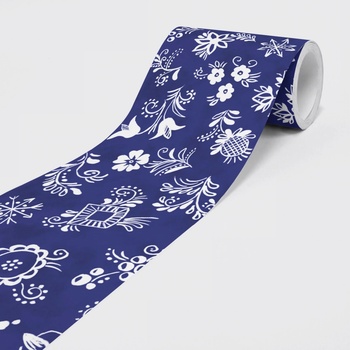 DIMEX SBD-15-019 Vliesová samolepicí bordura Modrotisk, rozměry 15 cm x 5 m m