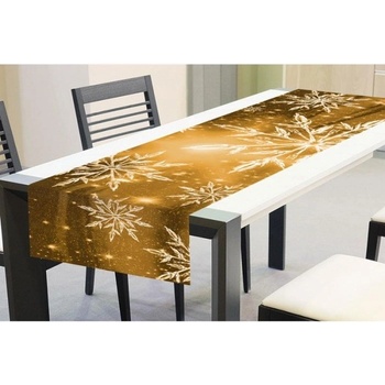Dimex Vánoční běhoun Sněhové vločky TS V01 zlatá 40x140cm