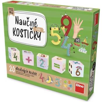 Dino dřevěné kostky Čísla 20 ks