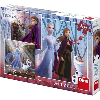 Dino Frozen/Ledové království II 3 x 55 dílků