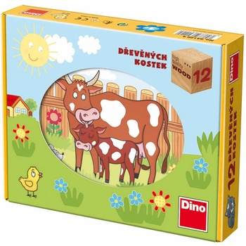 Dino Kostky kubus Domácí zvířátka 12 ks