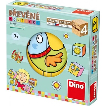 Dino obrázkové kostičky 4 kostky
