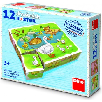 Dino obrázkové kostky Na farmě 12 kostek
