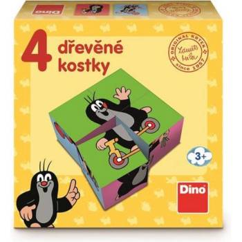 Dino Toys Krteček dřevěné kostky 4 díly