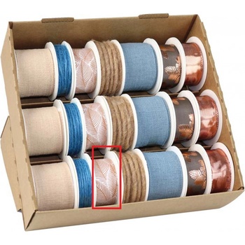 Ditipo Stuha látková vánoční Bílá s hnědými větvičkami 3 m x 25 mm