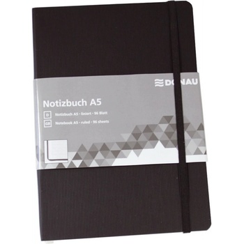 DONAU Zápisník A5 linkovaný černý