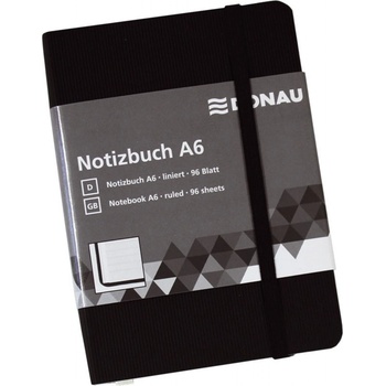 DONAU Zápisník A6 linkovaný černý