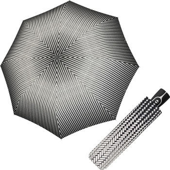 Doppler Fiber Magic Black&White Traced dámský plně automatický deštník černý