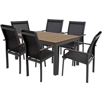 DOPPLER Sedací souprava EXPERTWOOD Plus, 6+1, hliníková, antracit