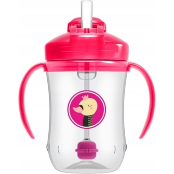 Dr.Brown´s hrneček s brčkem s držadlami růžový TC91101 270 ml
