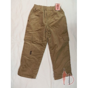 Drahstyl kalhoty dětské zateplené z manšestru béžová