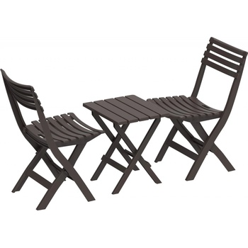 DURAMAX Skládací plastový balkónový nábytek 2+1, hnědý, Duramax IDMOFXX081BR