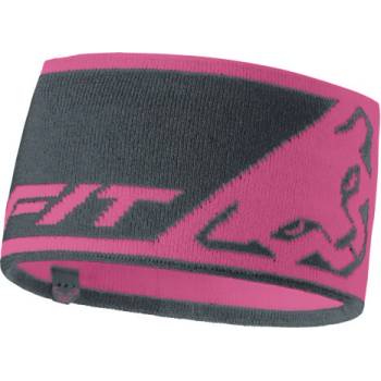 DynafitLeopard logo headband tmavě růžová