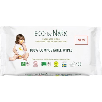 Eco by Naty vlhčené ubrousky Naty bez vůně, 56 ks