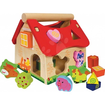Eichhorn didaktický domeček Shape Sorter House s 12 vkládacími kostkami