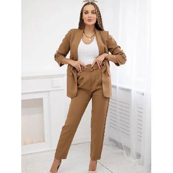 Elegantní kalhotový komplet 80172K Camel