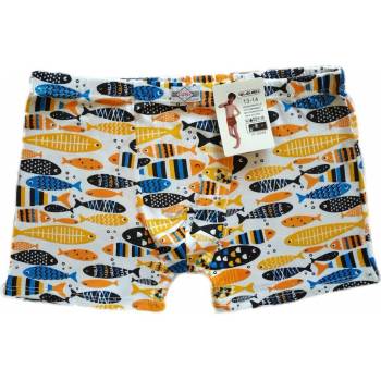 Elevek chlapecké boxerky bavlněné Rybičky 4039 hnědá