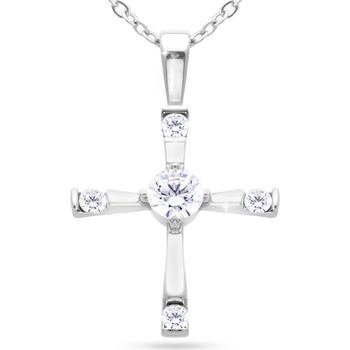 Ellami Řetízek z chirurgické oceli s přívěskem, křížek ozdobený zirkony 3001771
