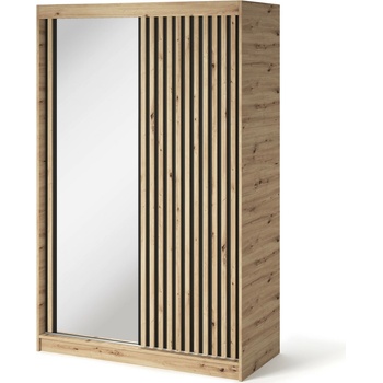 Eltap Šatní skříň Emerio se zrcadlem 120 cm dub Artisan