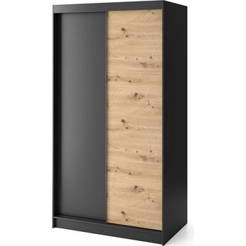 Eltap Šatní skříň Esville 120 cm dub Artisan/černá