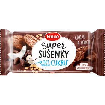Emco Super sušenky bez přidaného cukru Kakao a Kokos 60 g