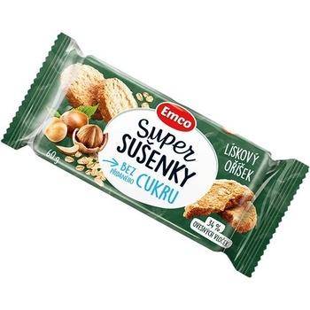 Emco Super sušenky bez přidaného cukru Lískový Oříšek 60 g