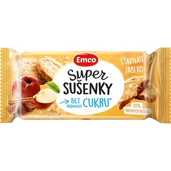 Emco Super sušenky bez přidaného cukru Šťavnaté Jablko 60 g