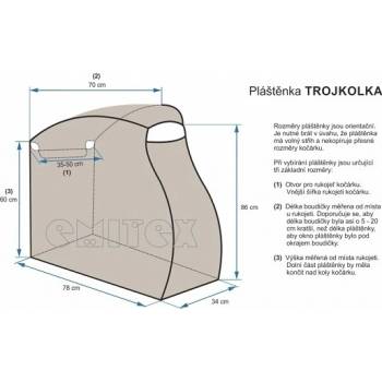 Emitex Pláštěnka na sportovní kočárek černá-Trojkolka L