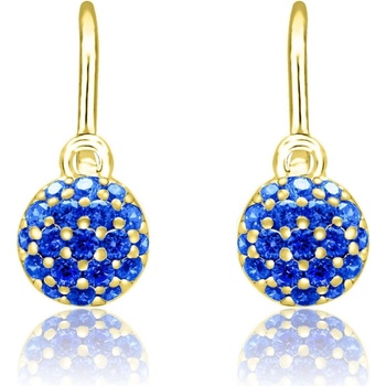 Emmy’s dětské kulaté EM 70414 ze žlutého zlata s kamínky tmavě modrými zapínání brizura