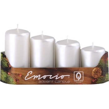 Emocio adventní stupně 4ks 40mm Perla bílá
