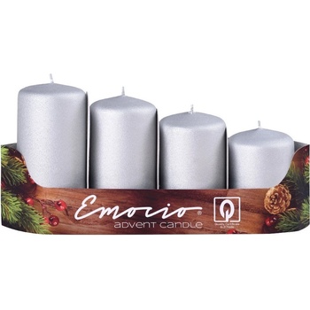Emocio adventní stupně 4ks prům.40mm exclusive mat. stříbrné