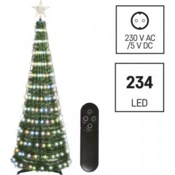 EMOS LED vánoční stromek se světelným řetězem a hvězdou 1,5 m vnitřní ovladač časovač RGB