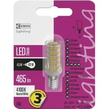 Emos LED žárovka Classic JC E14 4,5 neutrální bílá