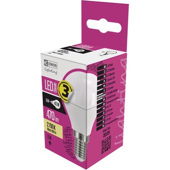Emos LED žárovka CLASSIC MINI GL 6W40W 470lm E14 teplá bílá