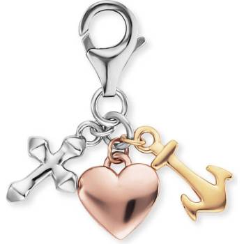 Engelsrufer Stříbrný přívěsek na náramek se symboly ERC FLH TRICO