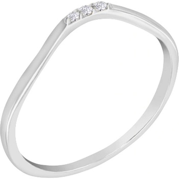 Eppi Stříbrný vykrojený prsten se třemi diamanty Cason R41172