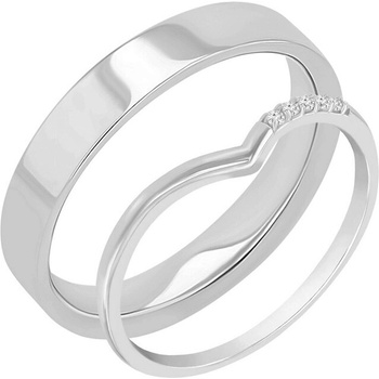 Eppi Zlatý eternity prsten s diamanty a pánský plochý Annelisa RW37580