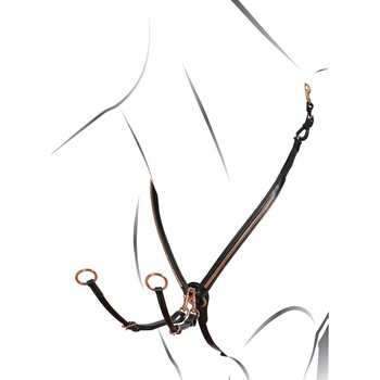 Equestro Poprsník kožený Rose Gold Clincher černý