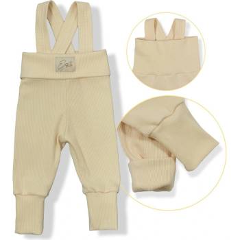 Esito Rostoucí žebrované kalhoty s laclem Color Cream smetanová
