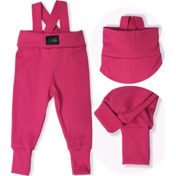 ESITO Rostoucí žebrované kalhoty s laclem Color HOT pink
