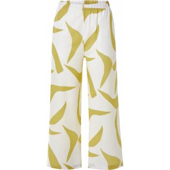 esmara Dámské kalhoty s podílem lnu bílá/zelená