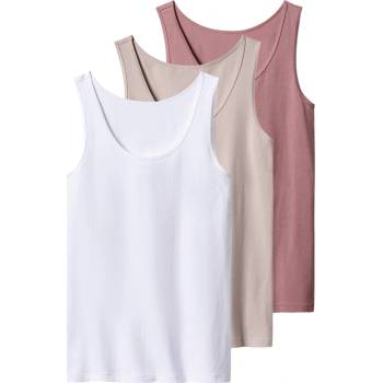 esmara dámské tílko 3 kusy růžová/bílá