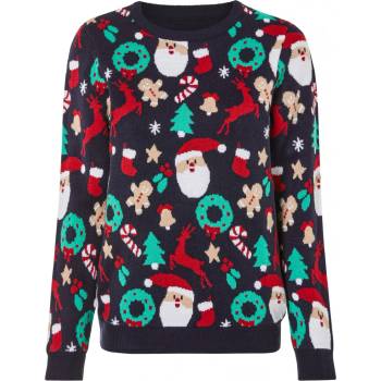 esmara Dámský vánoční svetr s LED efektem / s hudbou navy modrá