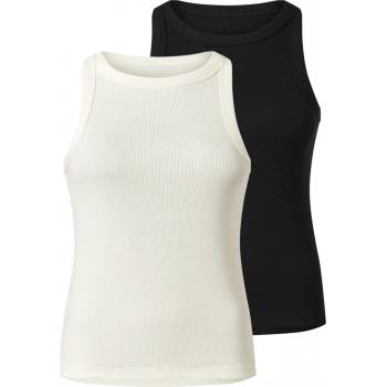 esmara dámský vroubkovaný top 2 kusy černá/bílá