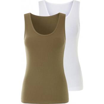 Esmara vroubkované 2 kusy khaki bílá