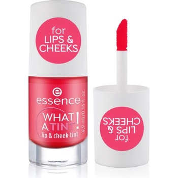 essence WHAT A TINT! tekutá tvářenka a lesk na rty 02 Coral Sunset 4,9 ml