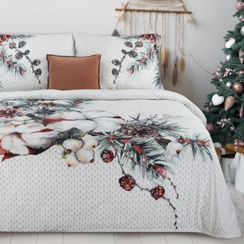 Eurofirany Vánoční satén povlečení snow 160X200 2x70X80